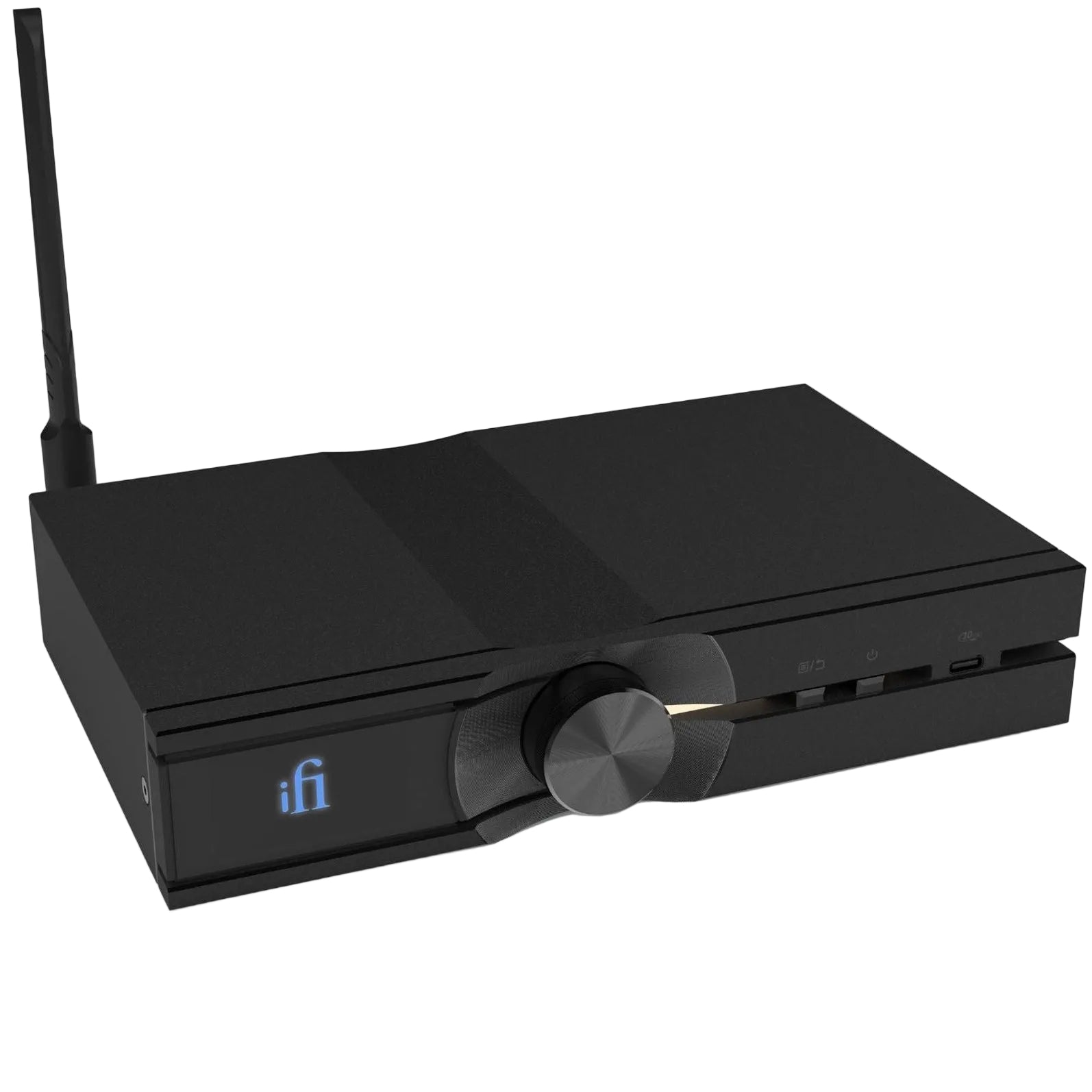 iFi Audio NEO Stream 3 music streamer showing front view with display screen and control buttons on a white background