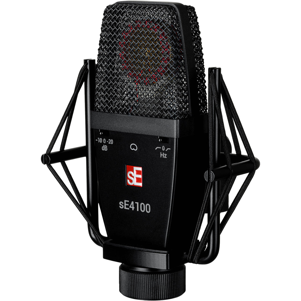 sE Electronics sE4100 condenser microphone with black body and grille, designed for studio recording and professional audio.