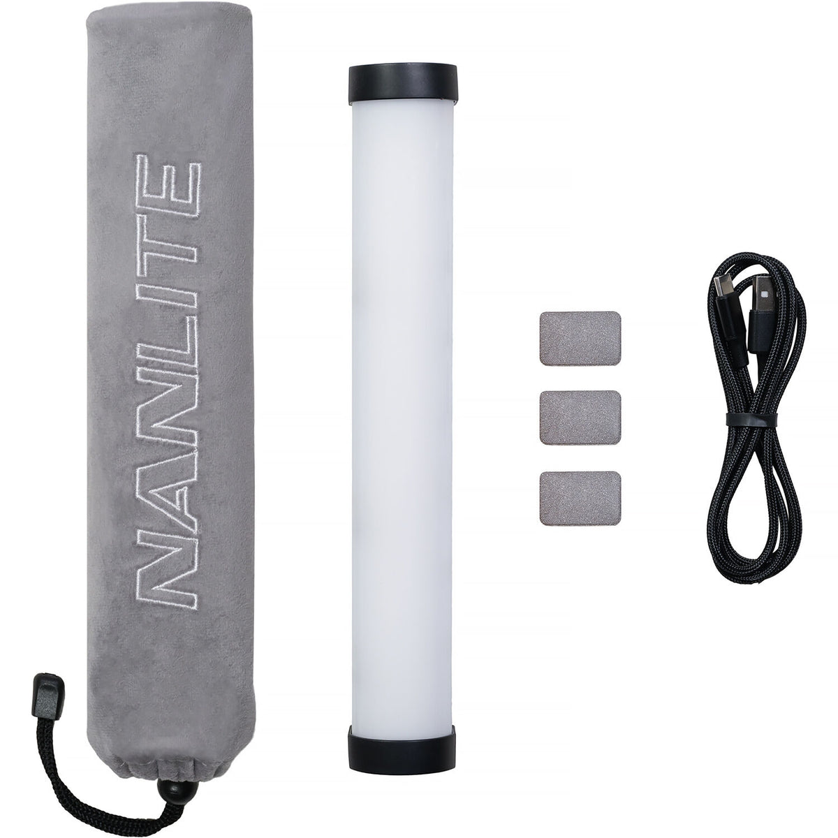 Nanlite PavoTube II 6XR LED RGBWW pixel tube light showing multiple colorful illuminated light sticks.