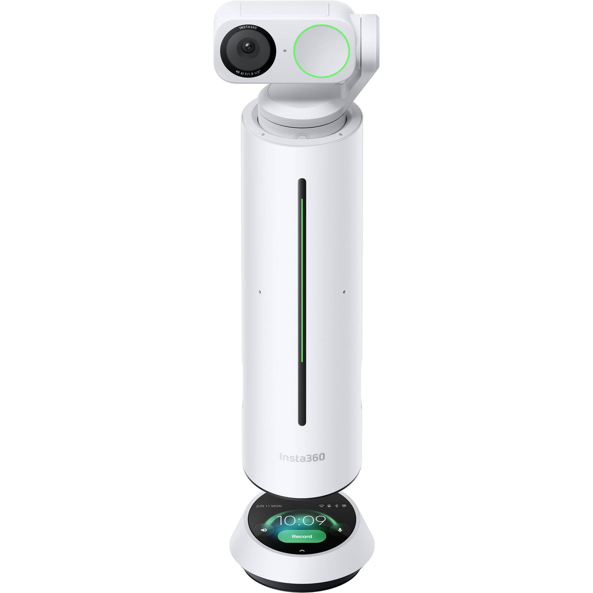 Insta360 Wave video conferencing camera with wide-angle lens, compact design, and professional video recording features.