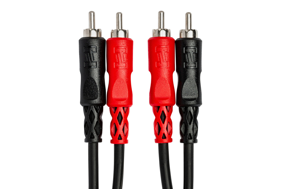 Hosa CRA-200 Dual RCA - Dual RCA Stereo cable, dual RCA connectors close-up