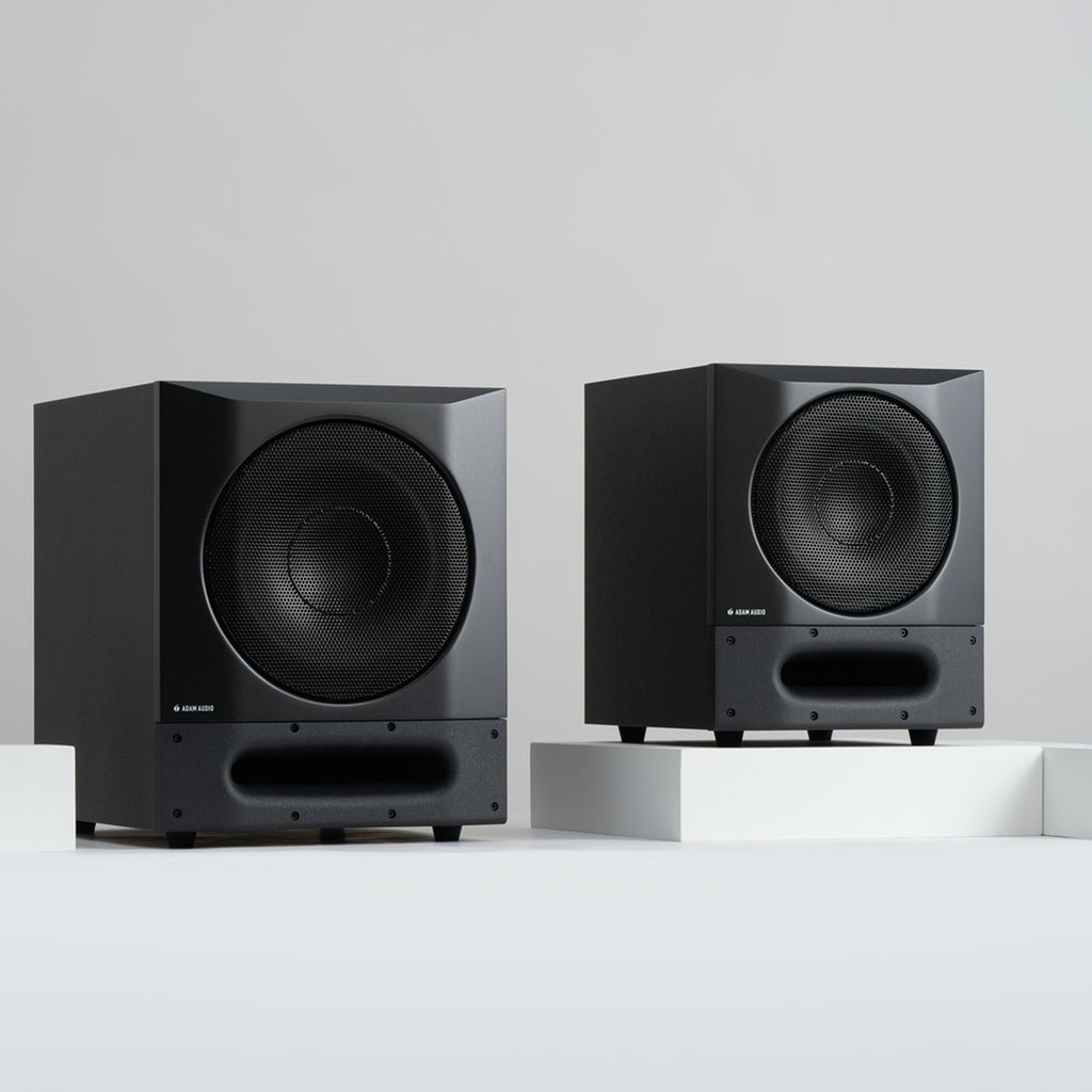 Adam Audio Sub8 PRO and Sub10 PRO subwoofers side by side