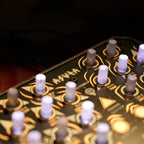 Animal Factory Amplification Asura, close-up of the backlit knobs