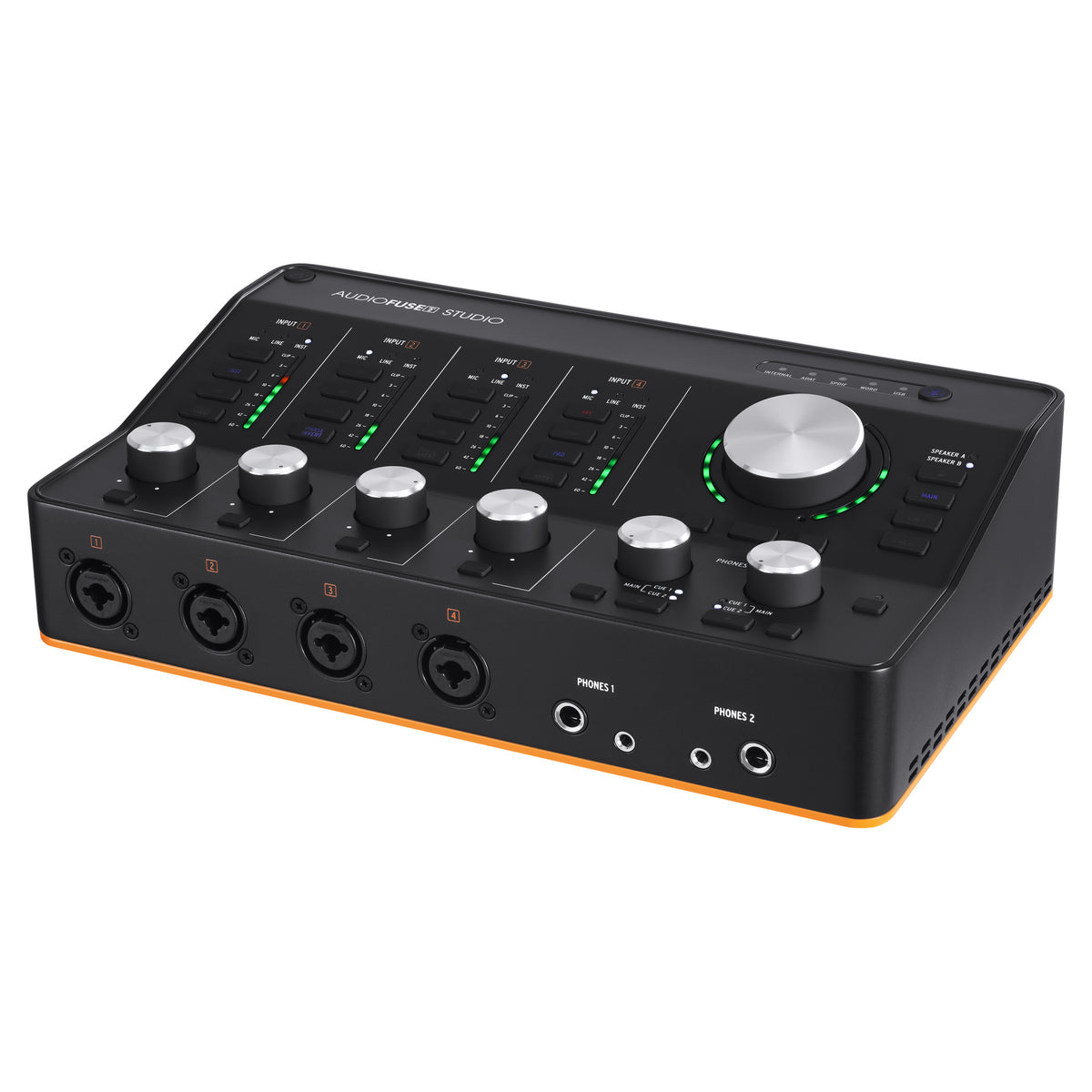 Arturia AudioFuse Studio Rev2 audio interface, angled side view