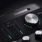 Arturia AudioFuse Studio Rev2 preamp channel controls and metering, close-up