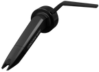 Ortofon Concorde Music Black turntable cartridge with black body and stylus, viewed from a left tilt angle.