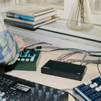 Elektron Outbox 8 on a studio desk in a hardware setup