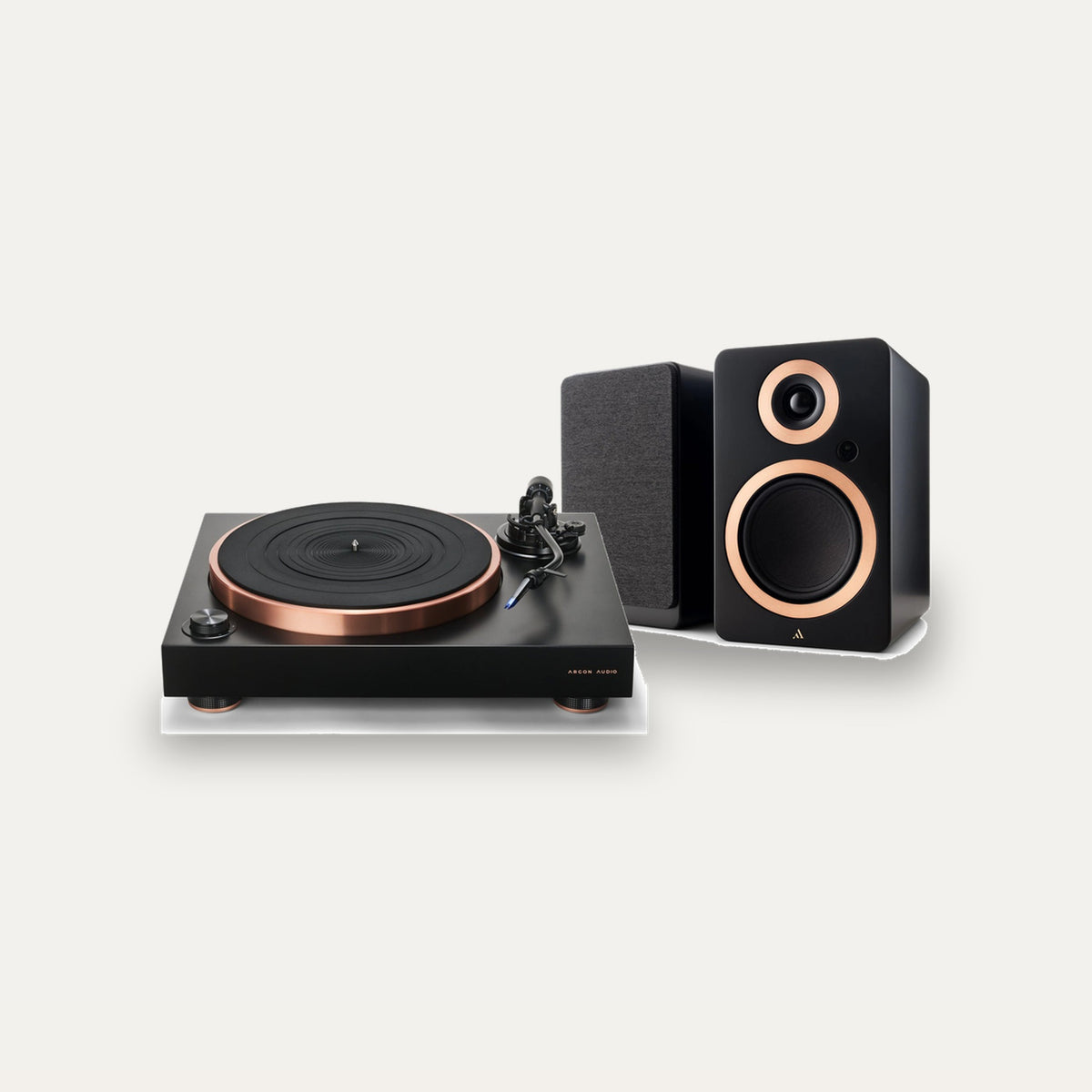 Argon Audio AURORA + Forte A5 MK2 Active Vinyl Setup – Turntable Finish Black, Speaker Finish Black