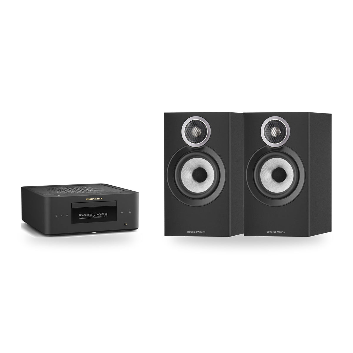 Marantz MCR 60n + Bowers & Wilkins 607 S3 Hi-Fi System – Marantz Finish Matte Black, Speaker Finish Black