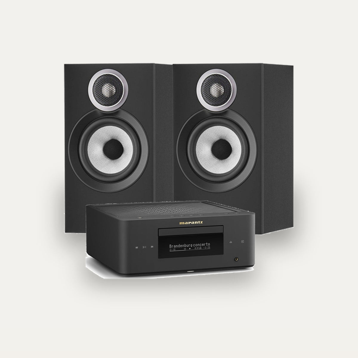 Marantz MCR 60n + Bowers & Wilkins 607 S3 Hi-Fi System – Marantz Finish Matte Black, Speaker Finish Black