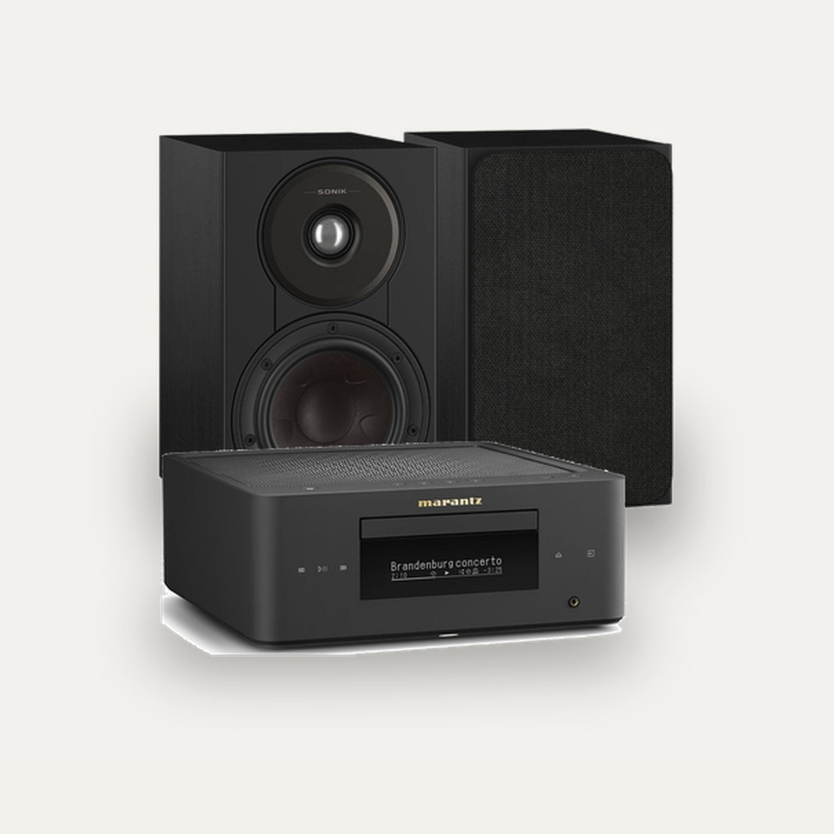 Marantz MCR 60n + Dali Sonik 1 Hi-Fi System – Marantz Finish Matte Black, Speaker Finish Black Ash