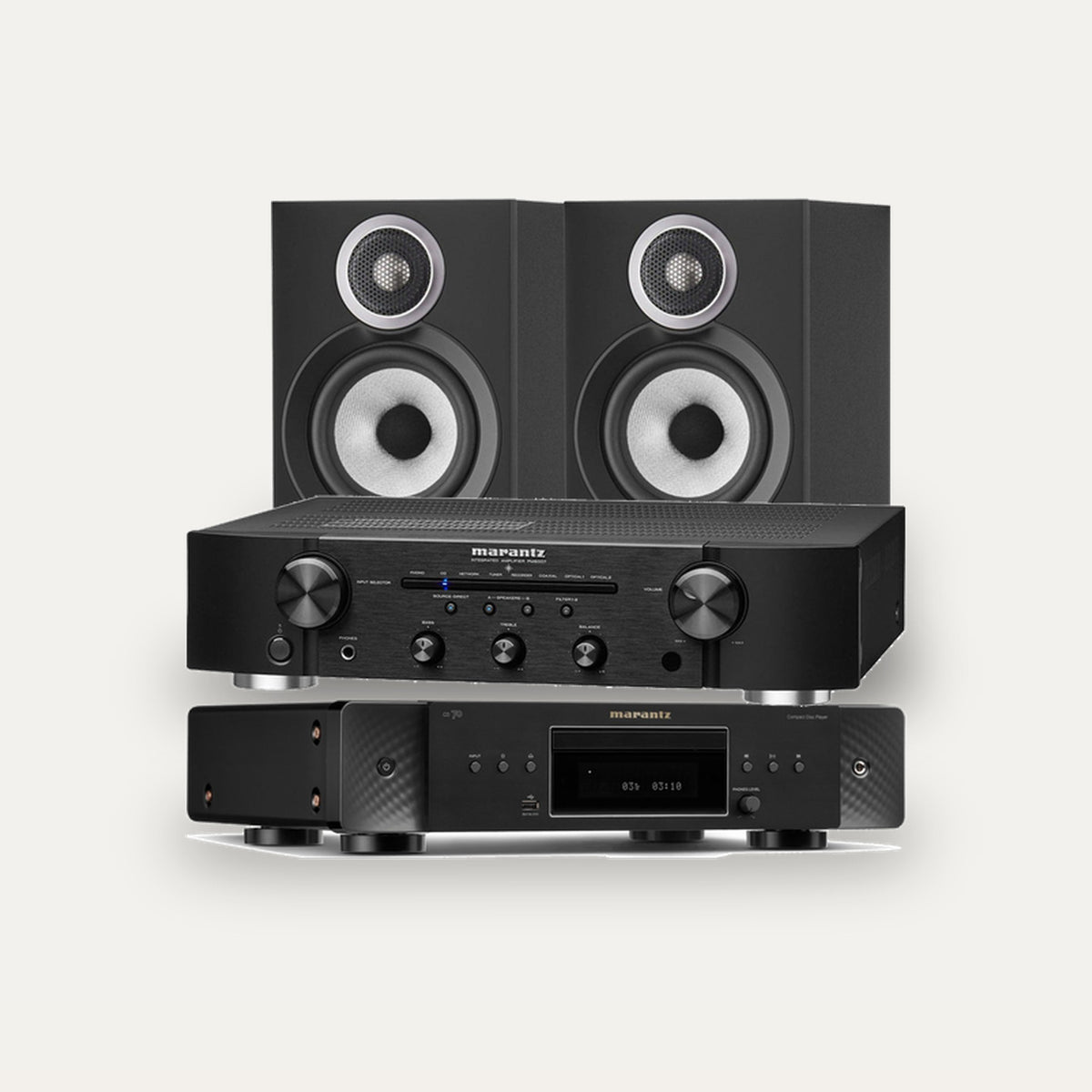 Marantz PM6007 + CD 70 + Bowers & Wilkins 607 S3 CD System – Speaker Finish Black