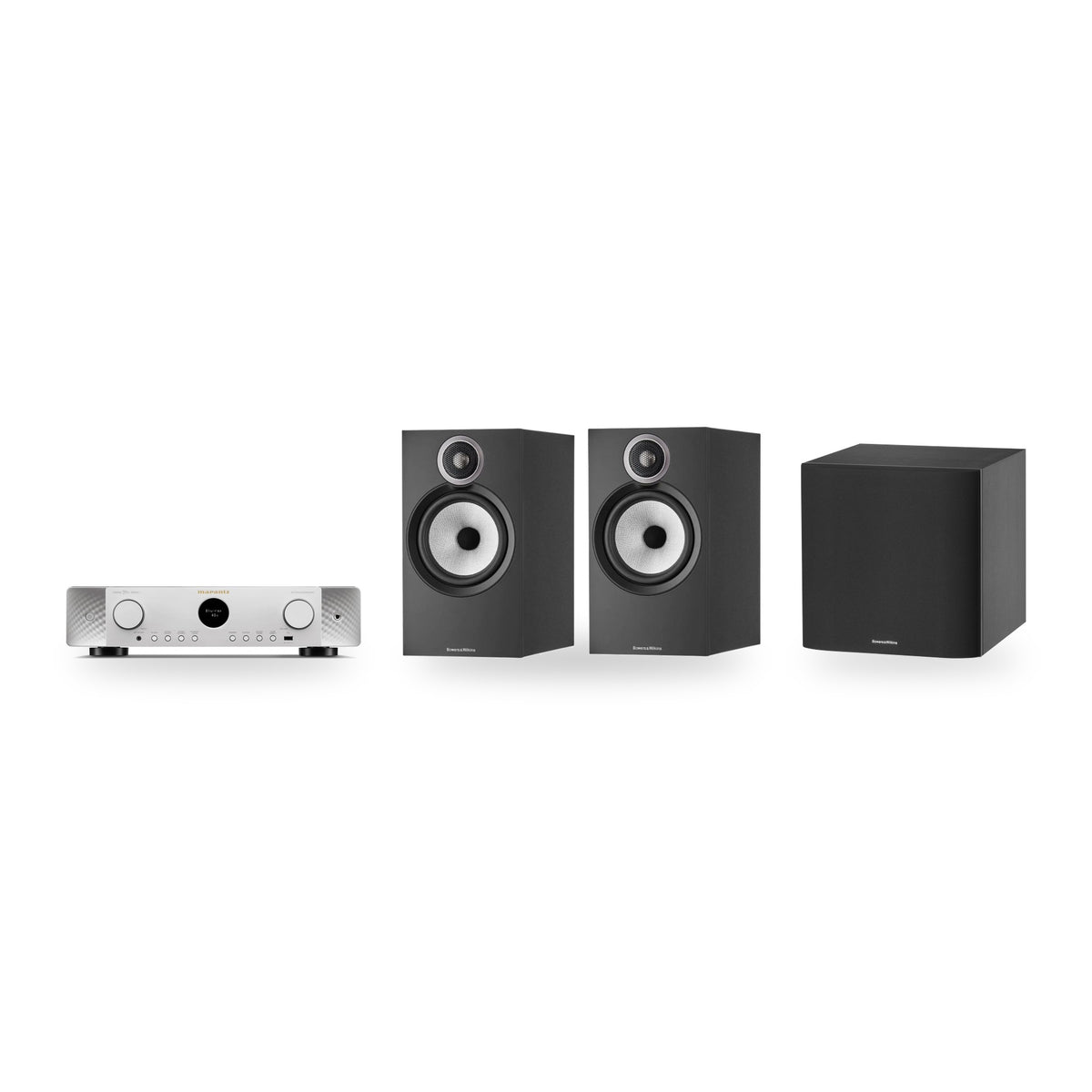 Marantz CINEMA 70s Series 2 + Bowers & Wilkins 606 S3 + ASW608 2.1 Cinema Set – Receiver Finish Silver Gold, Speaker Finish Black