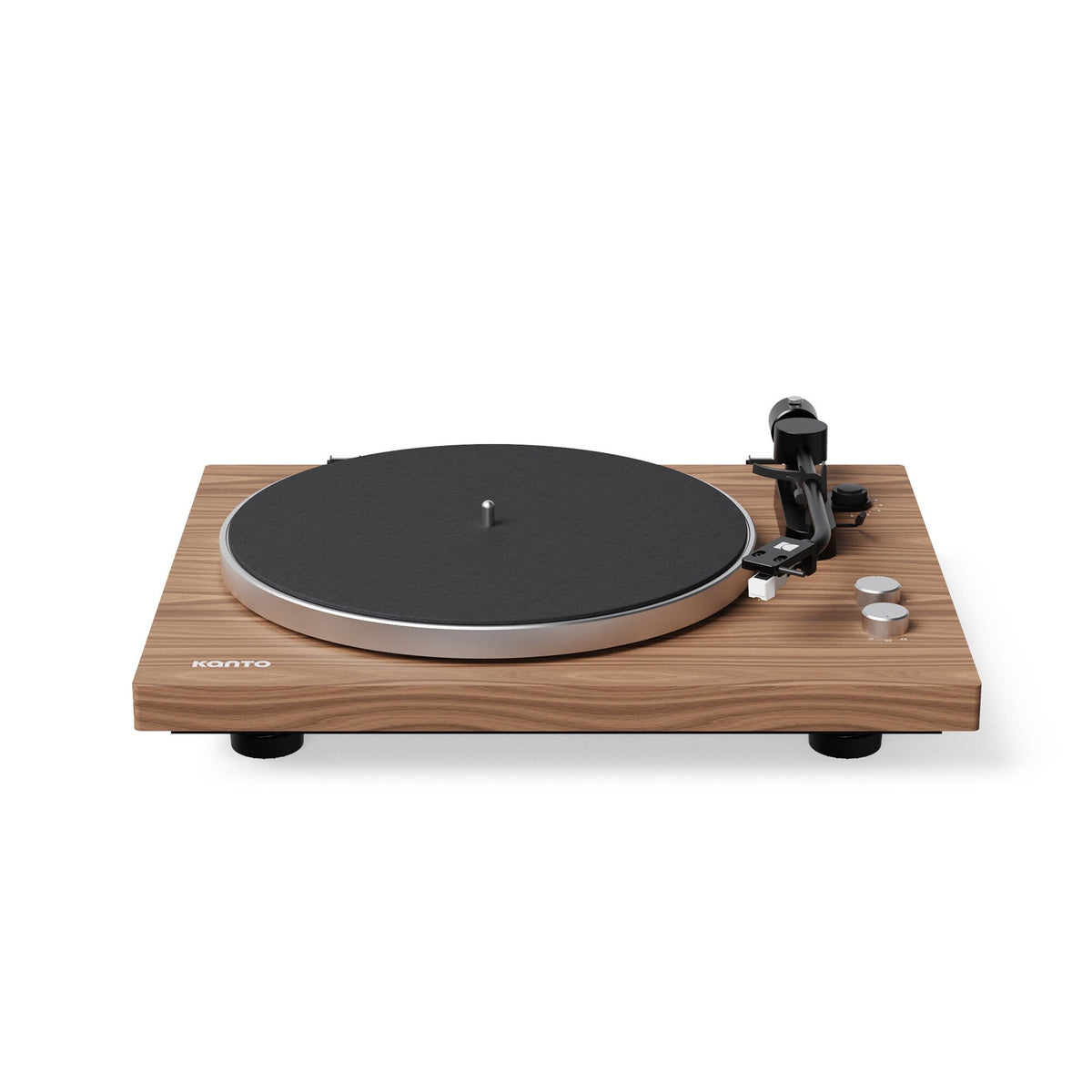 Kanto Audio OBI3 Gen 2 turntable, Walnut, front view