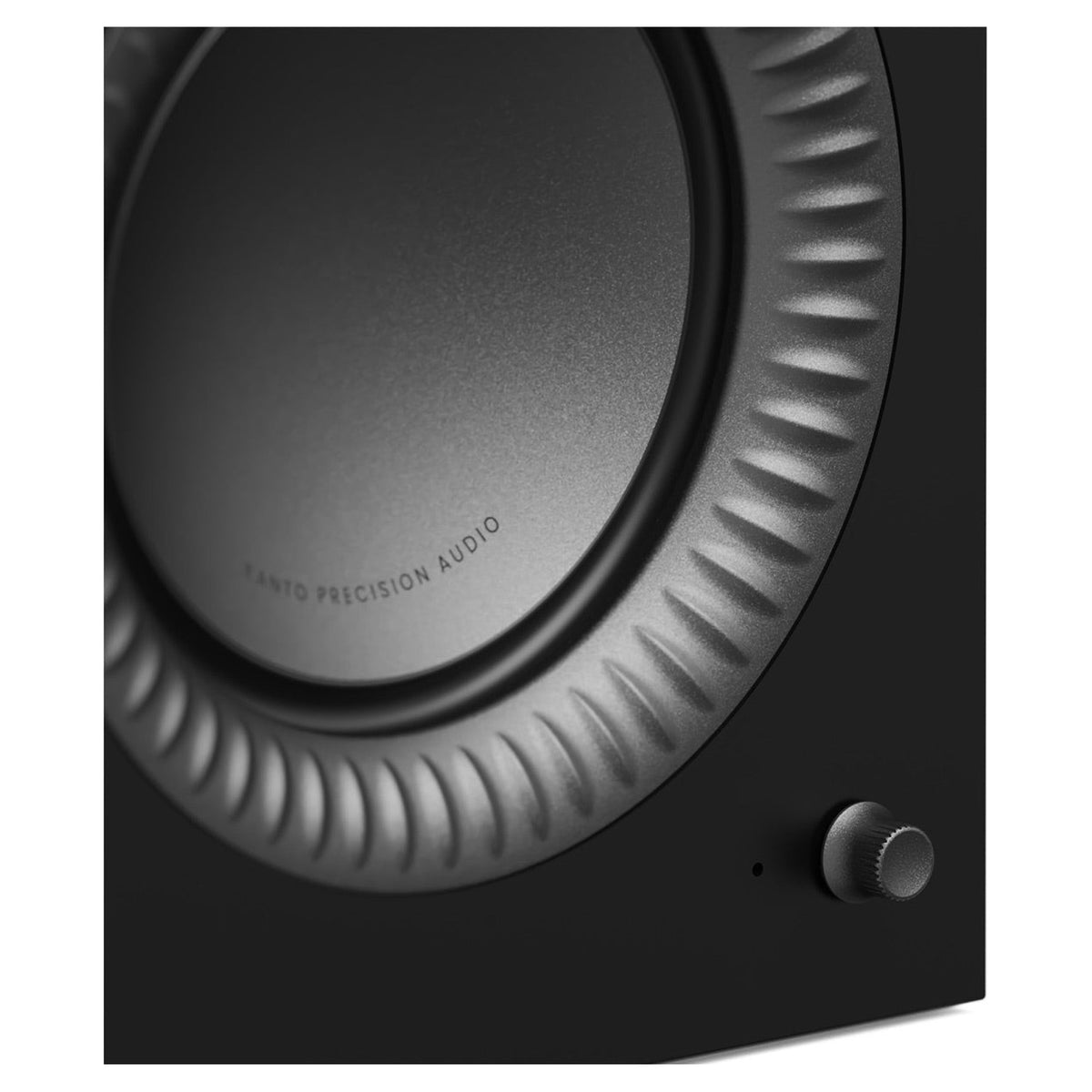 Kanto Audio TUK Grand close-up of the 6-inch Aircomb aluminum woofer in Matte Black