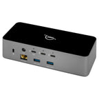 OWC Thunderbolt 5 Dock, rear ports three-quarter view