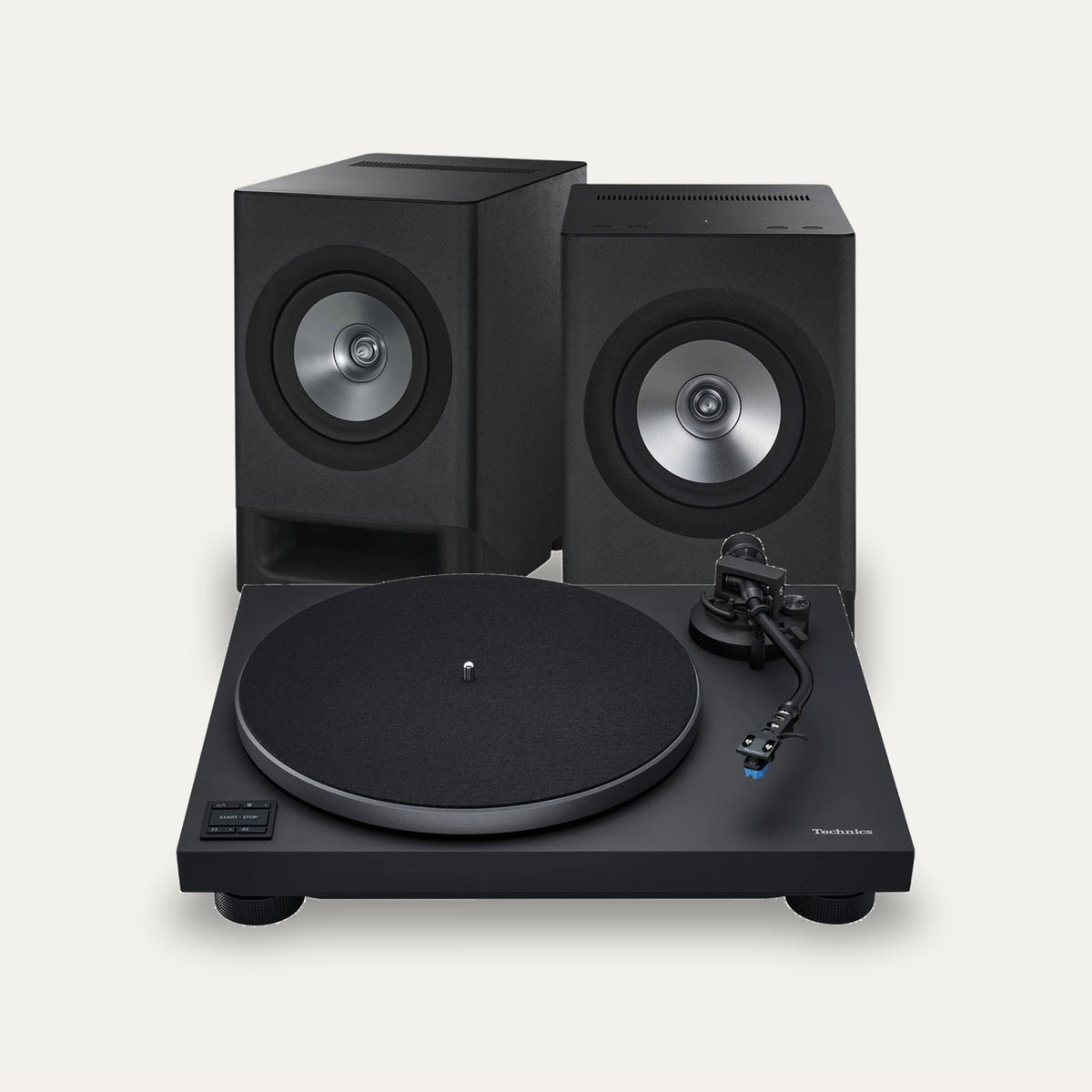 Technics SC-CX700 + SL-40CBT Vinyl Streaming Set – Speaker Colour Charcoal Black, Turntable Colour Black