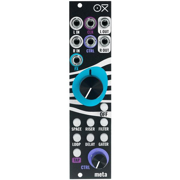 OxI Instruments Meta semi-modular synthesizer with various knobs and patch points, showcasing its versatile modular synth interface.