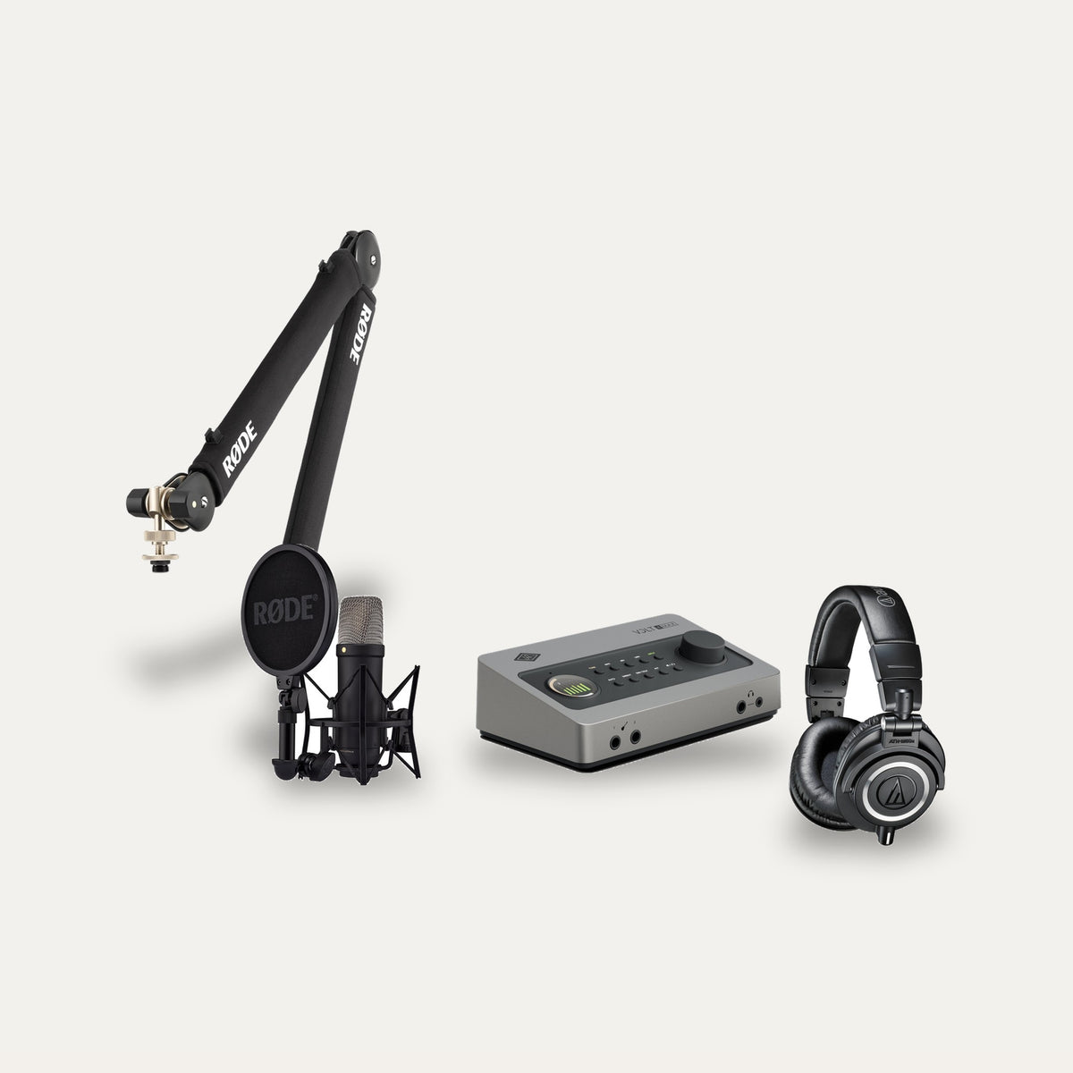 Universal Audio Volt 4 Max + Rode NT1 5th Gen + ATH-M50x Vocal Studio Set – Microphone Finish Black