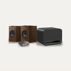 WiiM Amp Pro + WiiM Sub Pro + KEF Q1 Meta Streaming 2.1 Set – Subwoofer Colour Black, Speaker Finish Walnut